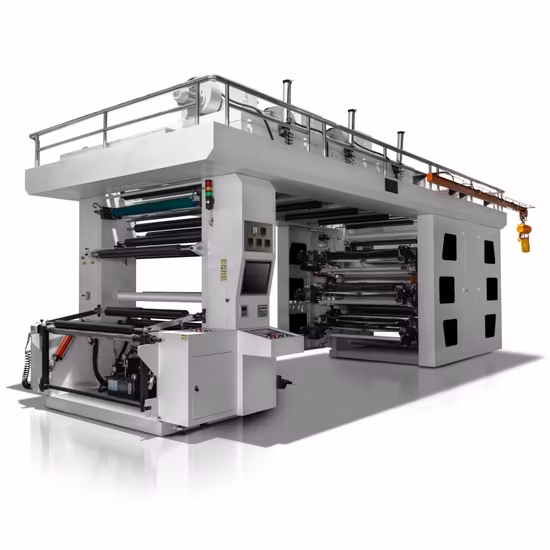 Machine d'impression Flexo Ci à tambour central de 6 couleurs pour plastique/papier/Non-Woven
