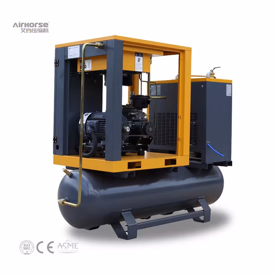Compresseur d'air à vis rotatif portable silencieux Allemagne (11KW 300L 8bar) avec sécheur, filtres et réservoir